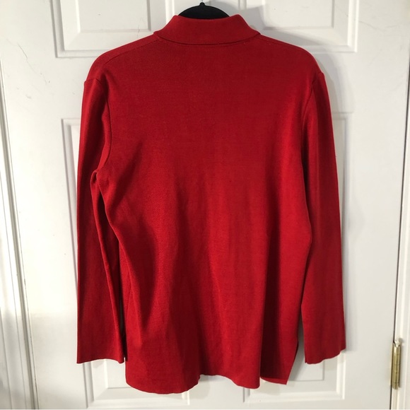 Salvatore Ferragamo Open Front Red 100% Cotton Cardigan - Picture 5 of 5